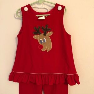 Girls Rudolph Christmas Outfit - size 6